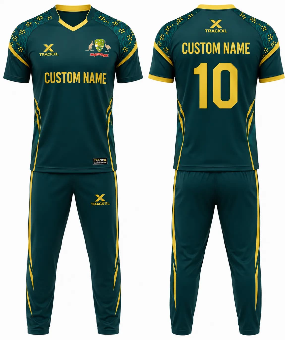 Custom TrackXL Australia Cricket Uniform Manufacturer | Private Label Cricket Jerseys | OEM Cricket Teamwear