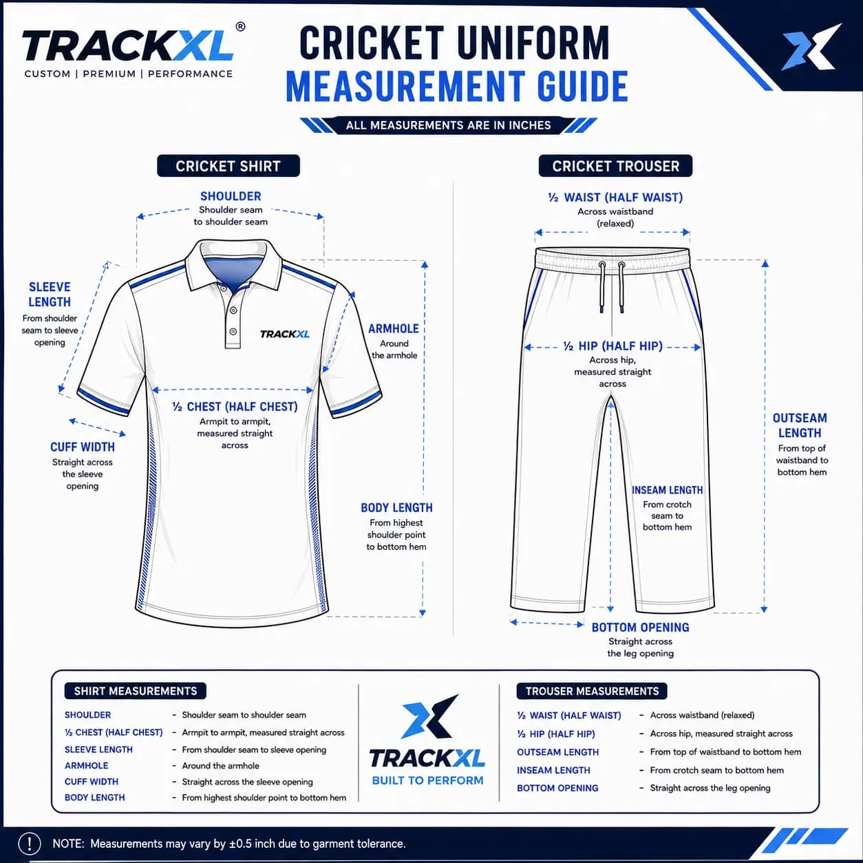 Custom Cricket Jersey Manufacturer | Personalized Cricket Uniforms | TrackXL