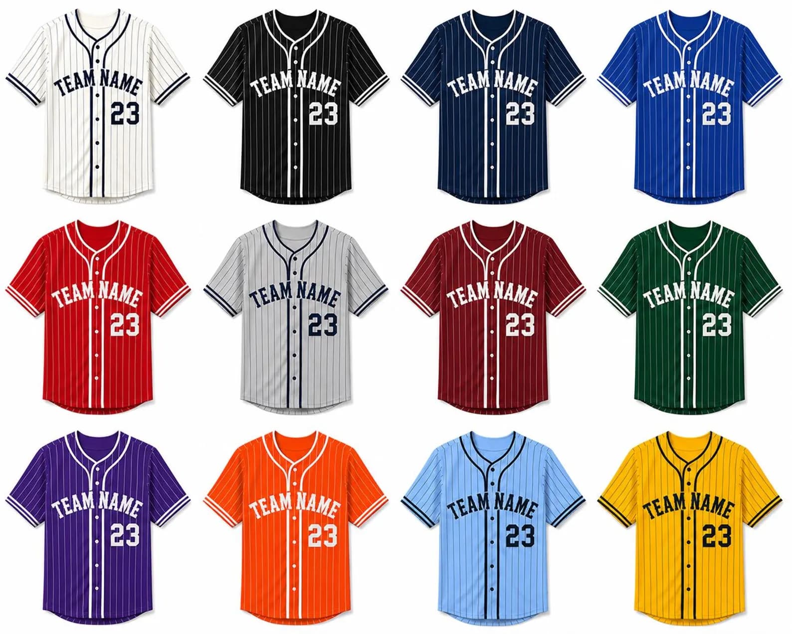 Custom Pinstripe Baseball Jersey – Premium Teamwear Uniform