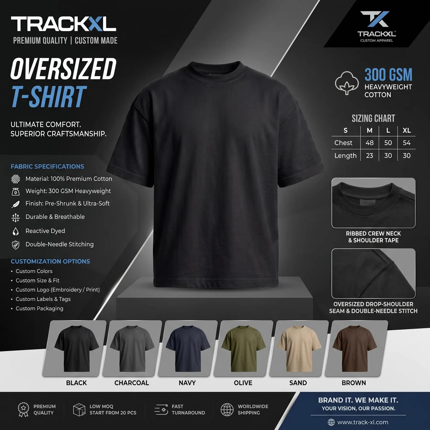 Oversized Blank T-Shirt Manufacturer | Custom Streetwear T-Shirts