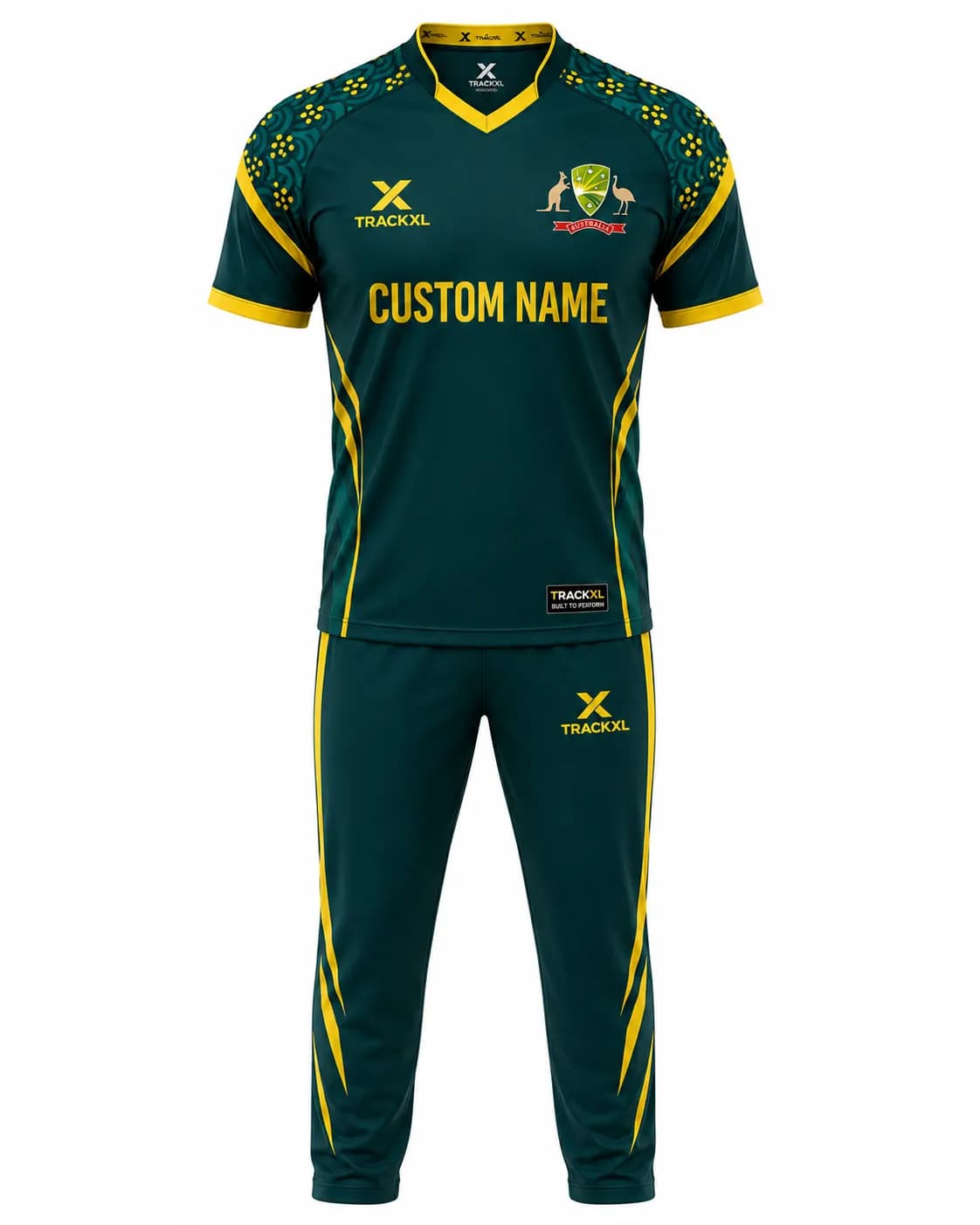 Custom TrackXL Australia Cricket Uniform Manufacturer | Private Label Cricket Jerseys | OEM Cricket Teamwear