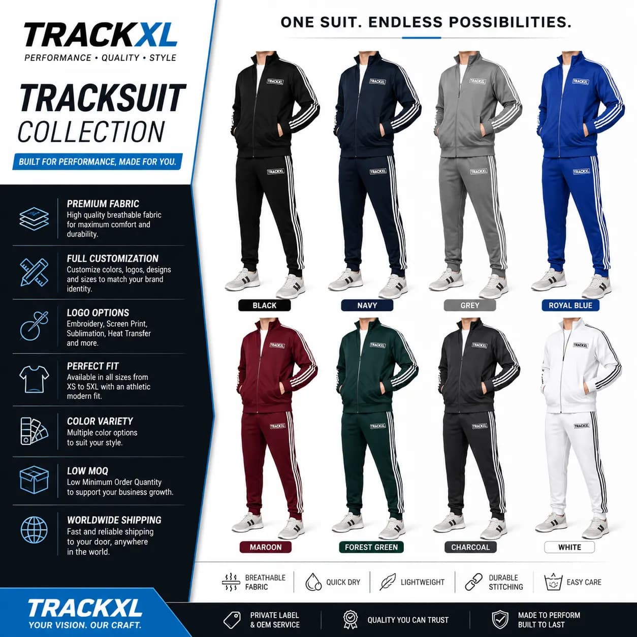 Custom Gym Tracksuit | Performance Fitness Training Set