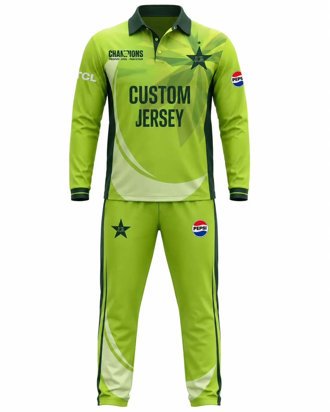 premium custom cricket jersey manufactured by TRACKXL with private label branding, sublimation printing, and personalized team logos for clubs and sports brands.