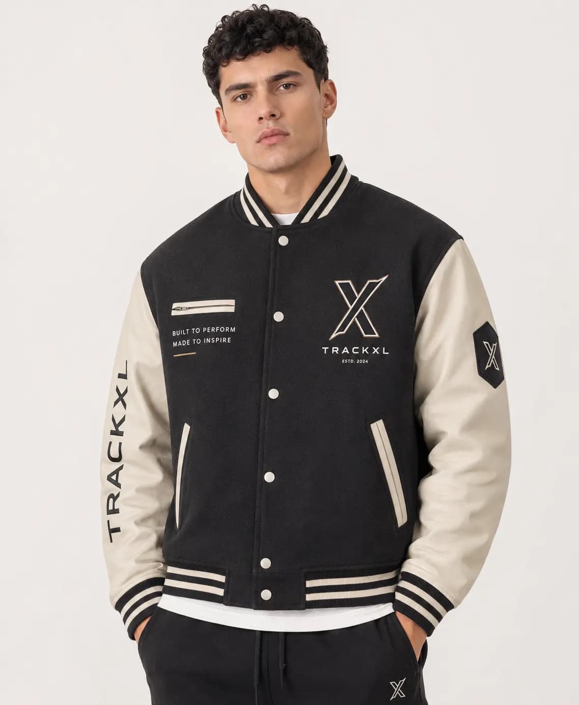 Custom Varsity Jacket Manufacterer – Premium Wool Blend & PU Leather | Trackxl