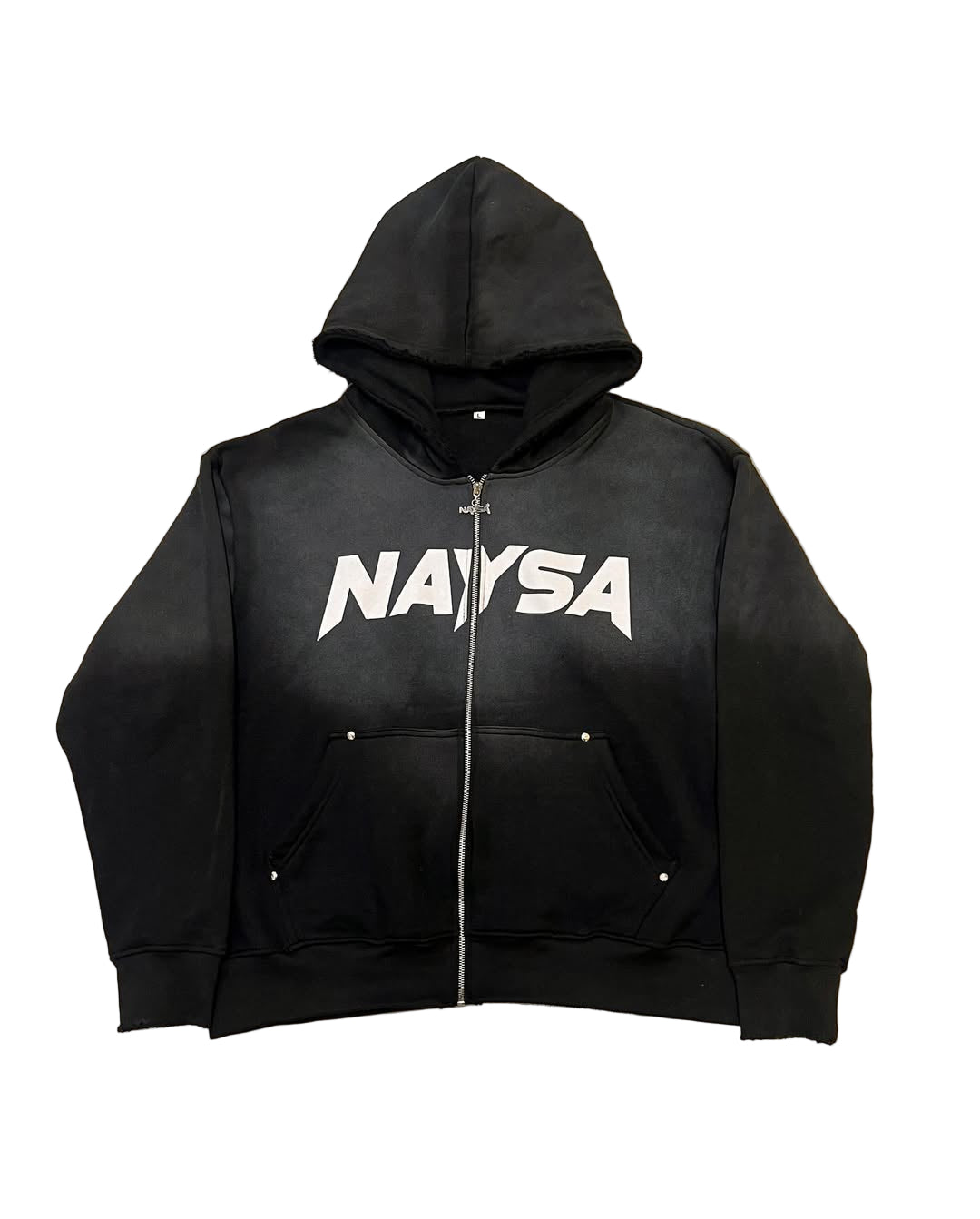Sun-faded zip-up hoodie