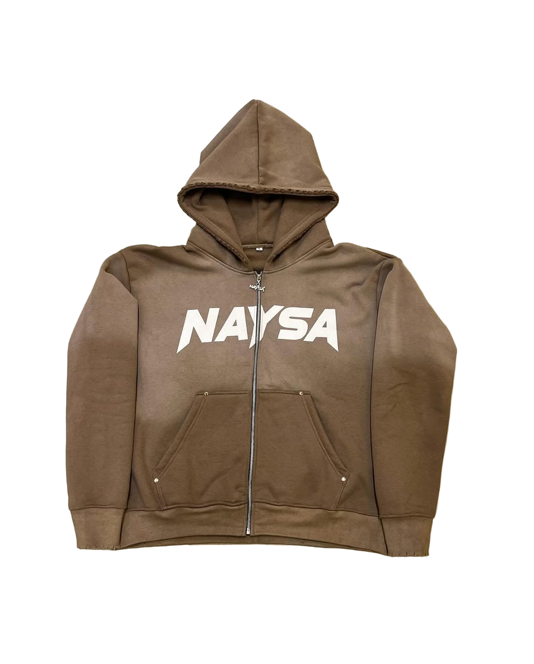 Sun-faded zip-up hoodie