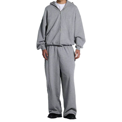 Oversized French Terry Zip-Up Hoodie & Sweatpants Set
