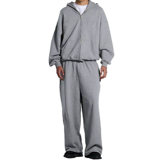 Oversized French Terry Zip-Up Hoodie & Sweatpants Set